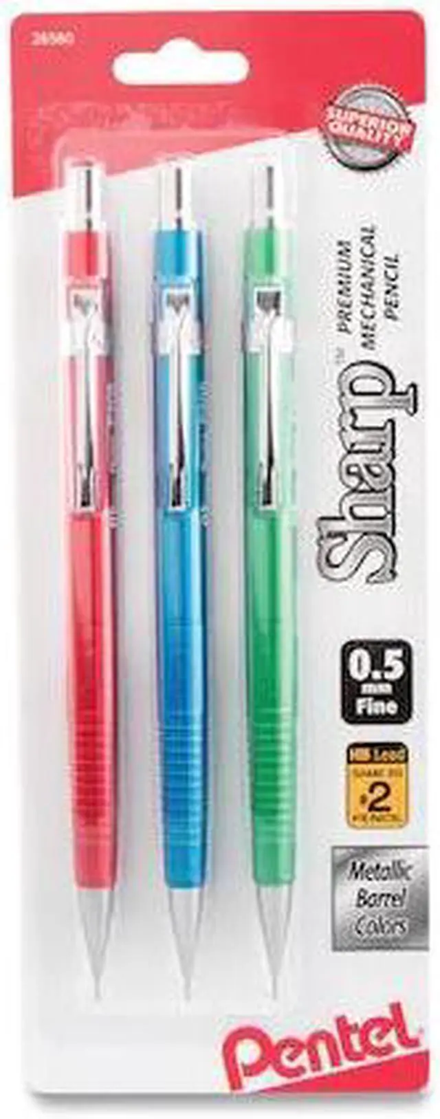 Alt view image 6 of 7 - Pentel Sharp Mechanical Drafting Pencil 0.5 mm Assorted Metallic Barrels 3/Pack P205MBP3M1