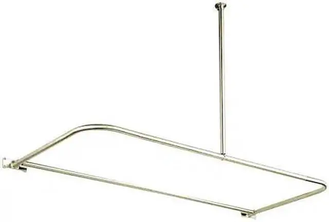 Alt view image 2 of 4 - Kingston Brass CC3138 D-Shape Shower Rod - Satin Nickel
