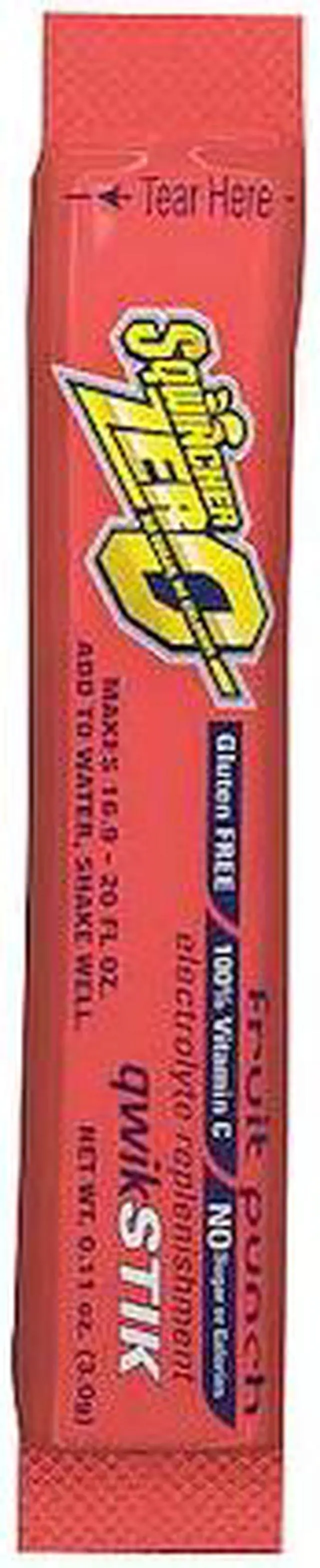 Alt view image 2 of 8 - Sqwincher Zero Qwik Stik Sugar Free, Fruit Punch, .11 0z (Pack of 50)