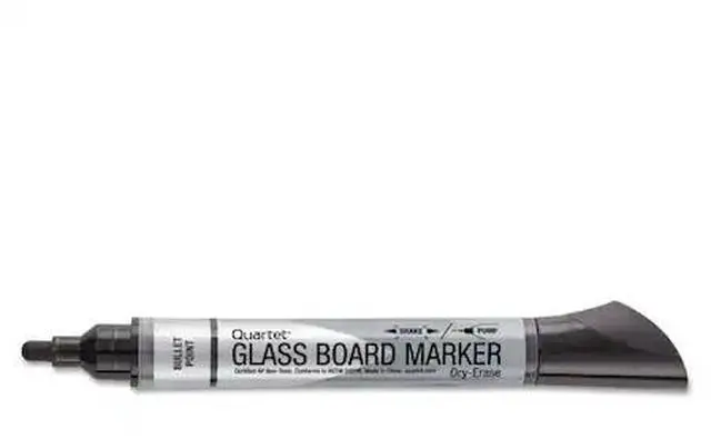 Alt view image 7 of 20 - Premium Glass Board Dry Erase Marker, Bullet Tip, Black, Dozen 79553