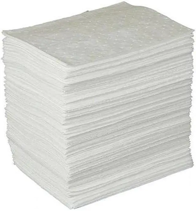 Alt view image 2 of 5 - BRADY BPO200 Sorbent Pad, 34 gal, 15 in x 17 in, Oil, White, 200 PK