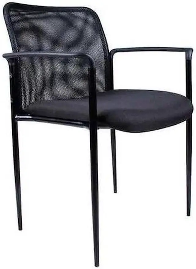 Main image of ZORO SELECT 6GNN3 Black Guest Chair, 24" W 24" L 33" H, Fixed, Polyester Seat