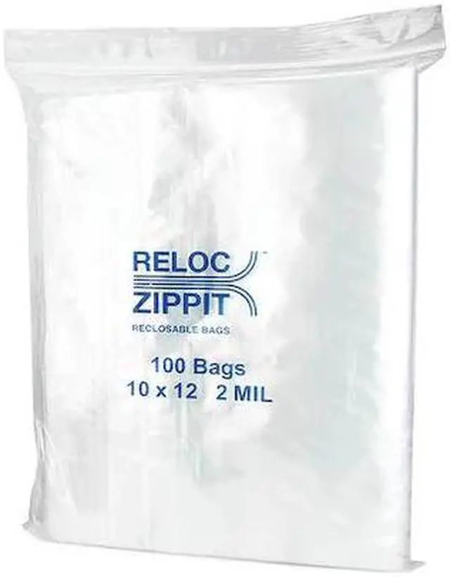 Main image of RELOC ZIPPIT R1012 Reclosable Poly Bag 2-MIL, 10"x 12", Clear