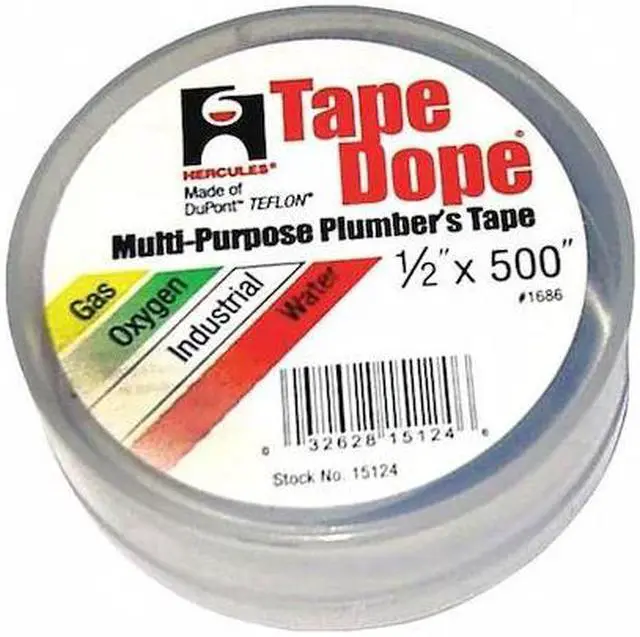 Alt view image 3 of 3 - HERCULES 15124 Pipe Thread Sealant Tape,1/2in W,500in L