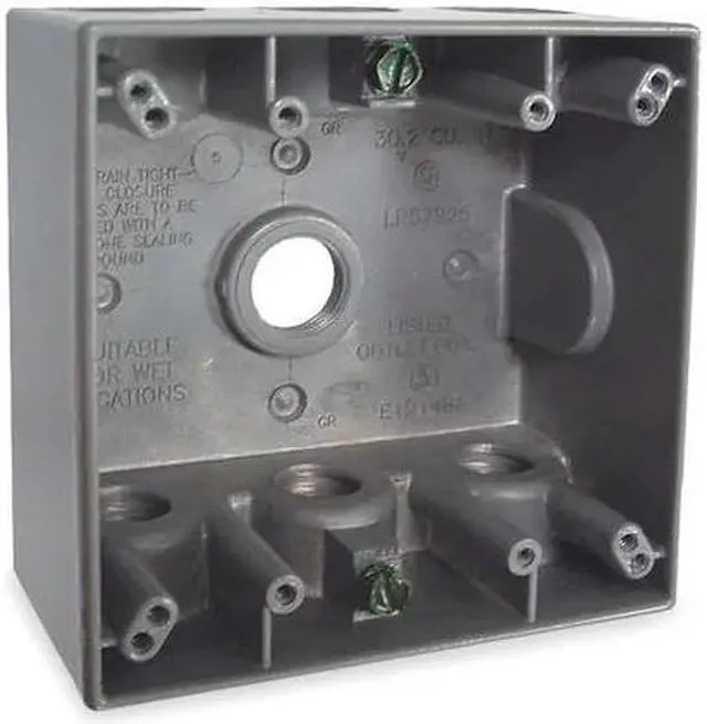 Alt view image 2 of 5 - BELL OUTDOOR 5340-0 Weatherproof Electrical Box, 30.2 cu in, Double Gang Box