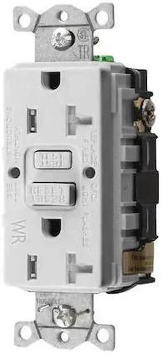 Alt view image 2 of 5 - HUBBELL GFRTW20W GFCI Receptacle,20A,125VAC,5-20R,White