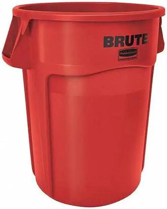 Alt view image 3 of 5 - RUBBERMAID FG264360RED 44 gal. Plastic Round Trash Can, Red