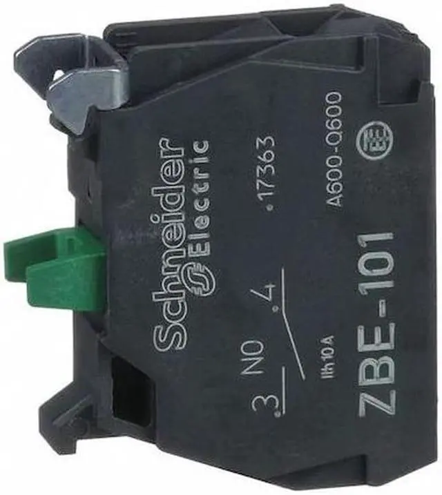 Main image of SCHNEIDER ELECTRIC ZBE101 Contact Block, Momentary, 1NO, 22 mm, 10A at 600V AV,