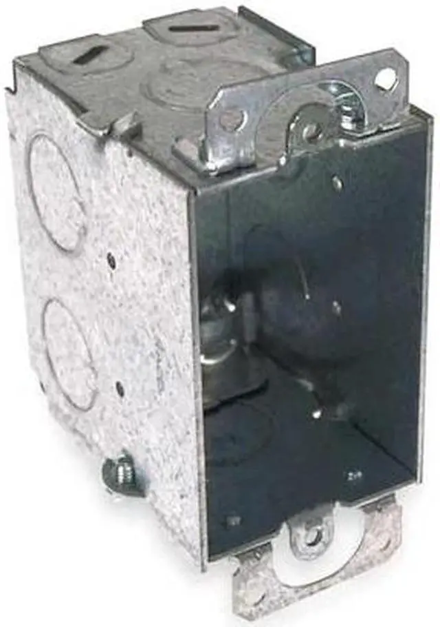 Alt view image 4 of 6 - RACO 567 Electrical Box, 14 cu in, Switch Box Type, 1 Gang, Galvanized Zinc,