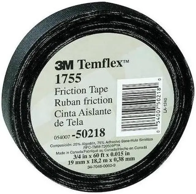Main image of 3M 1755 3/4"X60' Electrical Friction Tape, 1755, Temflex, 3/4 in W x 60 ft L,