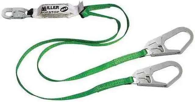 Alt view image 2 of 2 - Honeywell Miller Shock-Absorbing Lanyard, 6 ft., 400 lb. Green  980WRS-Z7/6FT