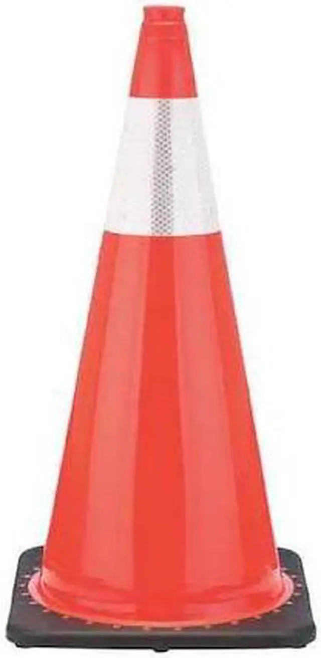 Main image of ZORO SELECT RS70025C3M6 Traffic Cone, PVC, High-Intensity Prismatic, 28 in