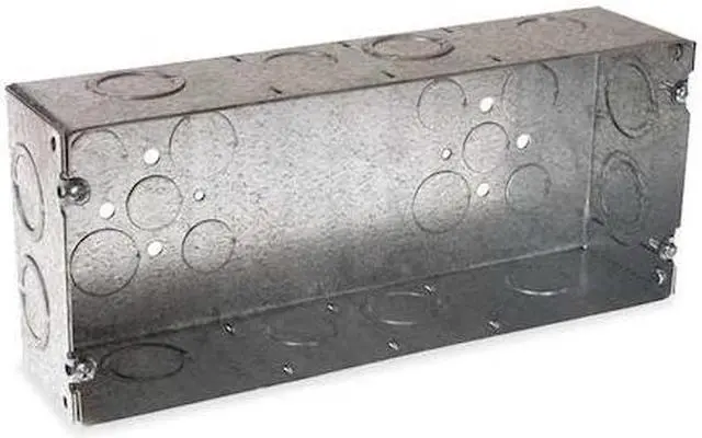 Alt view image 2 of 3 - RACO 943 Electrical Box, 110 cu in, Gang Box Type, 4 Gangs, Galvanized Steel,