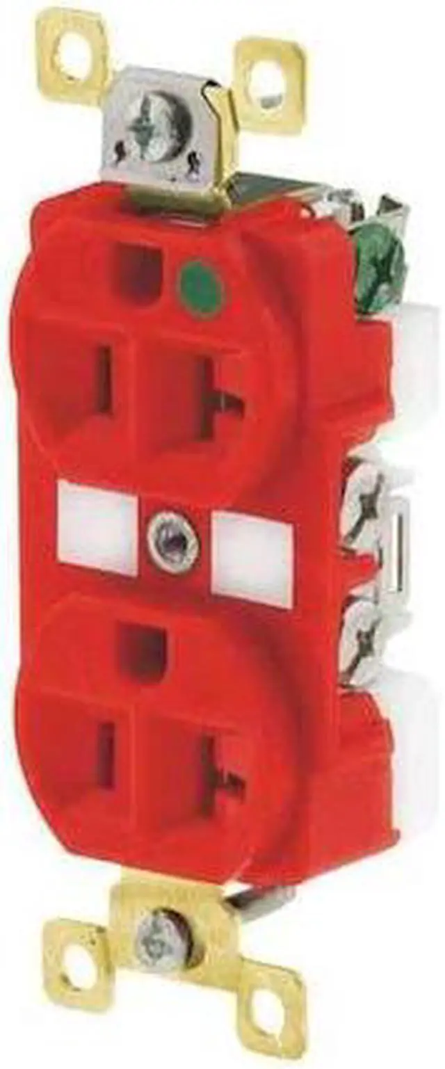Alt view image 2 of 2 - BRYANT BRY8300RED Straight Blade Receptacle, 5-20R, 20 A, 125V AC, 2 Pole, 3