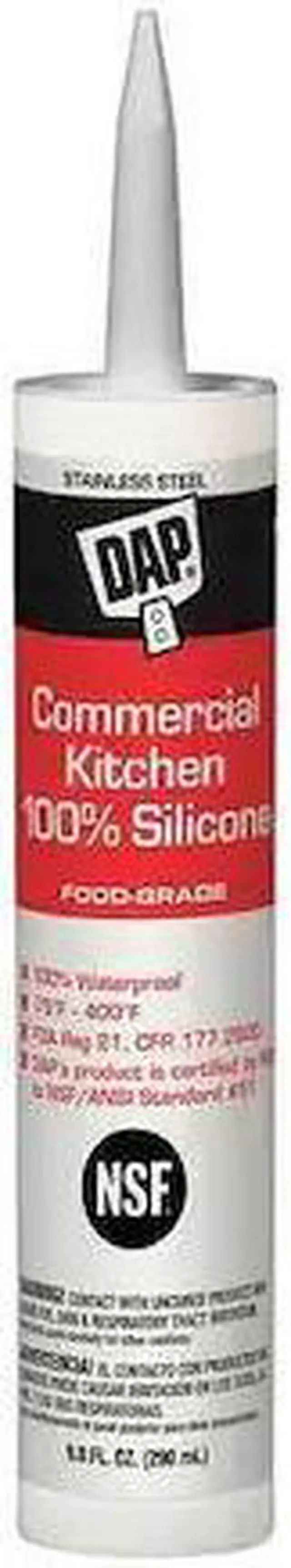 Main image of DAP 8660 Silicone Sealant, 10 oz, Cartridge, Stainless Steel, Silicone Base,