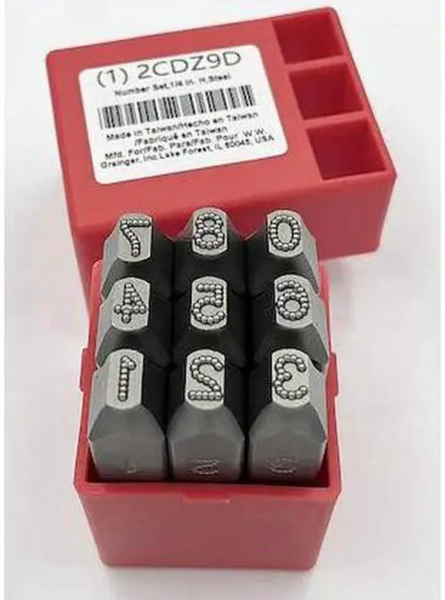 Main image of ZORO SELECT 2CDZ9 Number Set,1/4 In. H,Steel