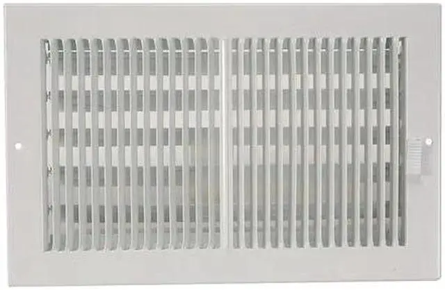 Main image of ZORO SELECT 4JRN6 6 in x 10 in Sidewall/Ceiling Register, 45 Degree Louvered,