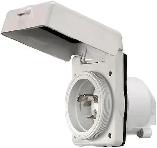 Alt view image 3 of 6 - HUBBELL WIRING DEVICE-KELLEMS HBL303NM 30A Marine Flanged Locking Inlet 2P 3W