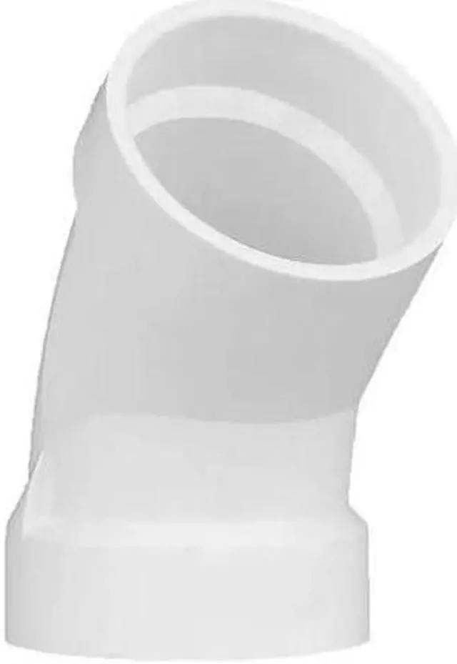 Alt view image 2 of 2 - ZORO SELECT 1WKC3 2" Hub PVC DWV 45 Degree Elbow