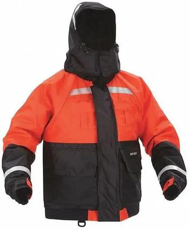 Main image of KENT SAFETY 151800-200-040-23 Flotation Jacket, Deluxe, Hood, Orange, L