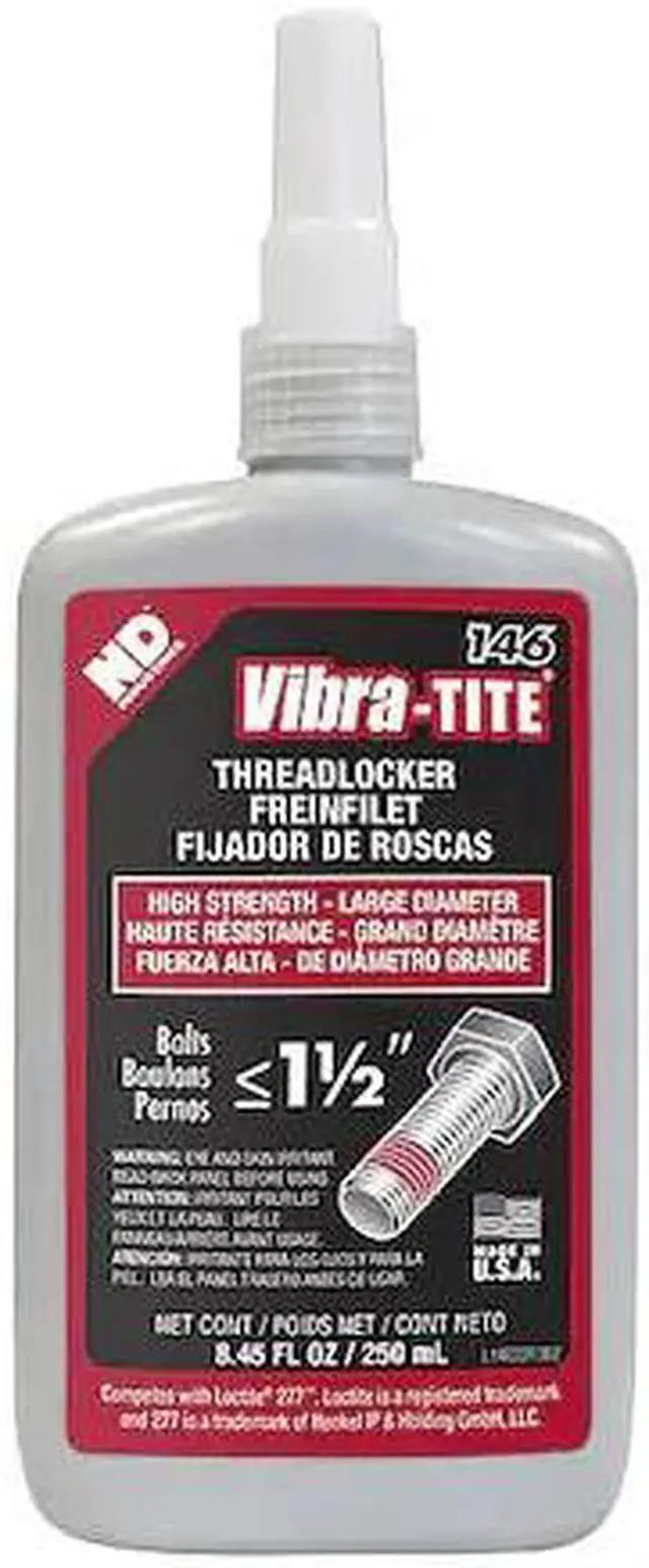 Alt view image 2 of 3 - Vibra-tite 146 Series High-Strength Threadlocker, Red Liquid, 250mL Bottle 14625