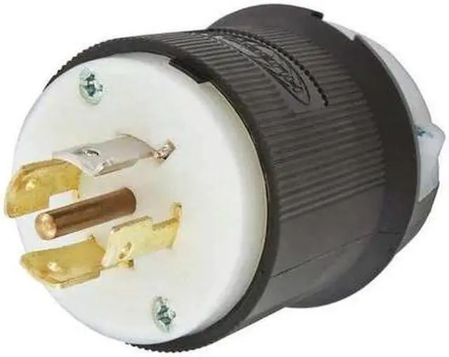 Alt view image 2 of 2 - Hubbell Wiring Device-Kellems Locking Plug,Black/White,Nylon,4 Poles HBL2531