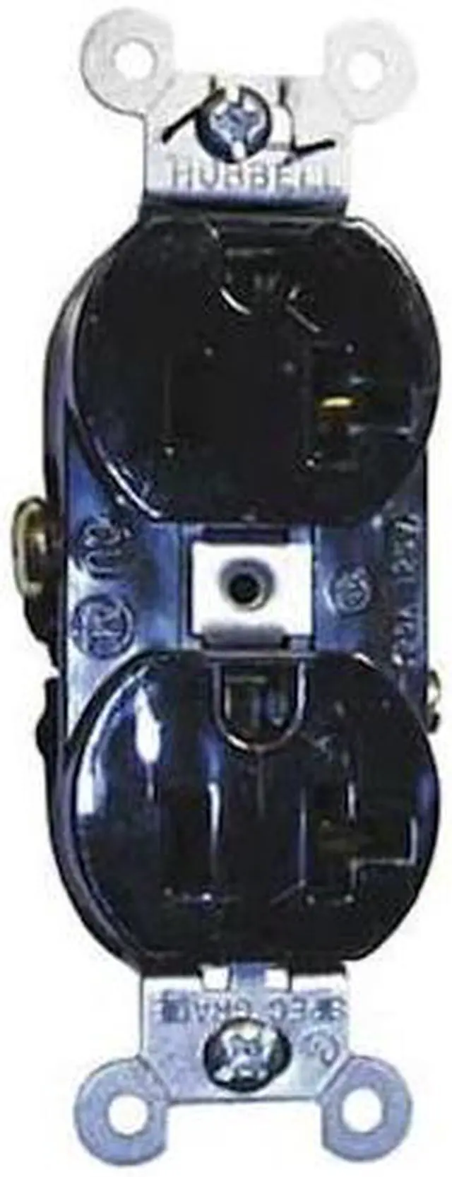 Alt view image 3 of 3 - HUBBELL WIRING DEVICE-KELLEMS CR20BLK Straight Blade Receptacle, 5-20R, 20 A,