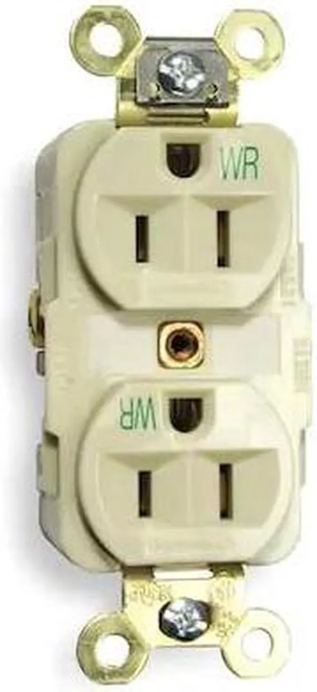 Alt view image 2 of 2 - HUBBELL WIRING DEVICE-KELLEMS HBL5262IWR Duplex Straight Blade Receptacle,