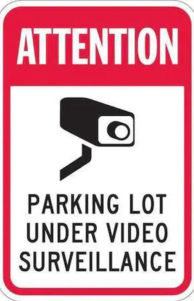 Alt view image 2 of 2 - LYLE T1-1088-HI_12x18 Parking Lot Surveillance Parking Sign, 18 in H, 12 in W,
