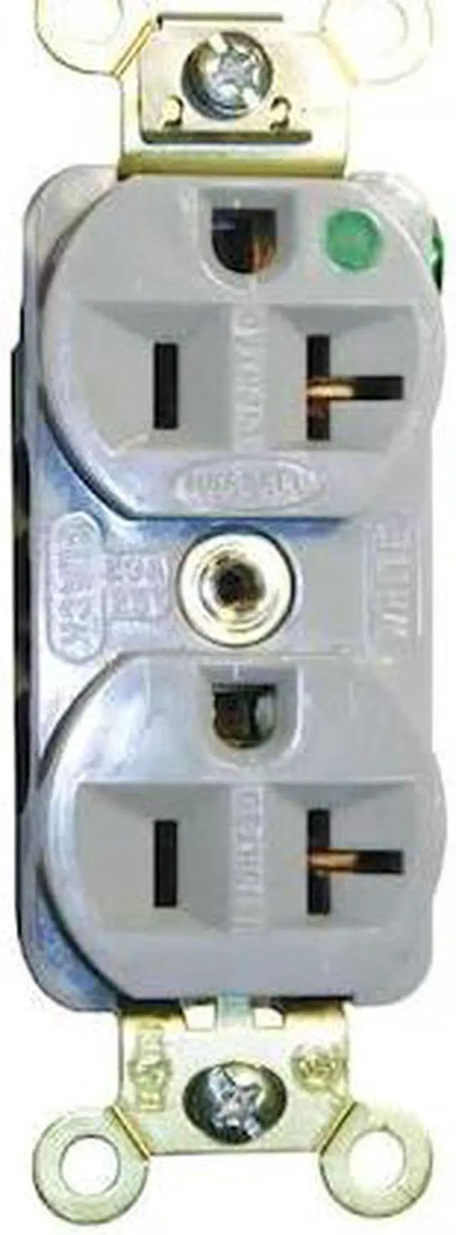 Alt view image 2 of 2 - HUBBELL WIRING DEVICE-KELLEMS HBL8300ILGY Straight Blade Receptacle, 5-20R, 20