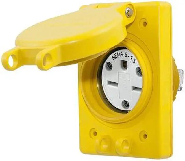 Alt view image 2 of 2 - HUBBELL WIRING DEVICE-KELLEMS HBL60W49 Watertight Straight Blade Receptacle,