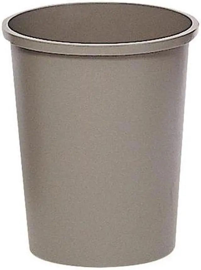 Main image of RUBBERMAID FG294700GRAY 11 gal. LLDPE Round Trash Can, Gray