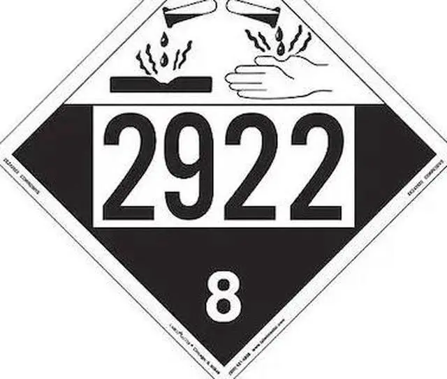 Main image of LABELMASTER ZEZ42922 Corrosive Placard,UN 2922,PK25