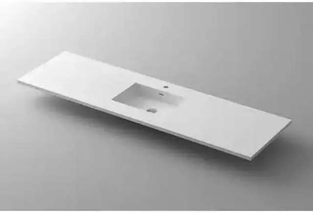 Alt view image 4 of 6 - VIVA Stone 72" Single Sink Matte White - Solid Surface Countertop