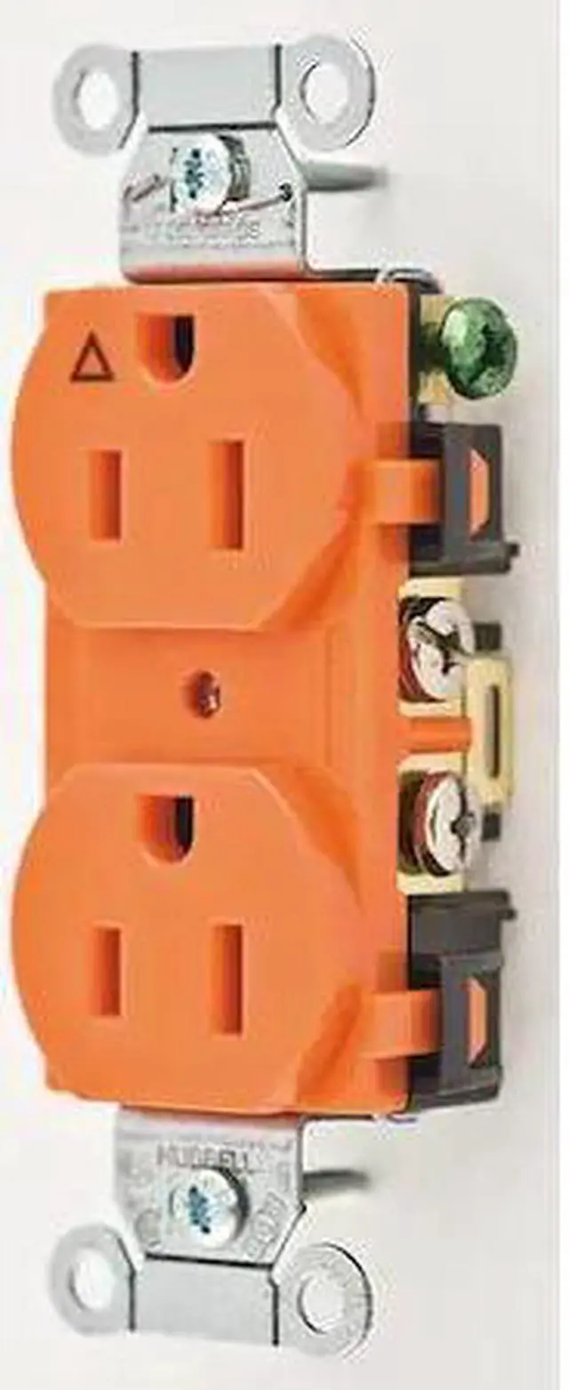 Alt view image 2 of 2 - HUBBELL WIRING DEVICE-KELLEMS IG15CR Straight Blade Receptacle, 5-15R, 15 A,