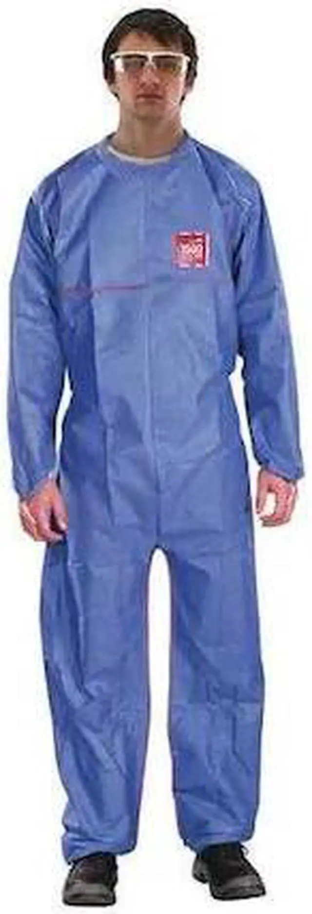 Main image of ANSELL 68-1500 PLUS FR Collared Coveralls, 2XL, Blue, FR SMMS, Storm Flap,
