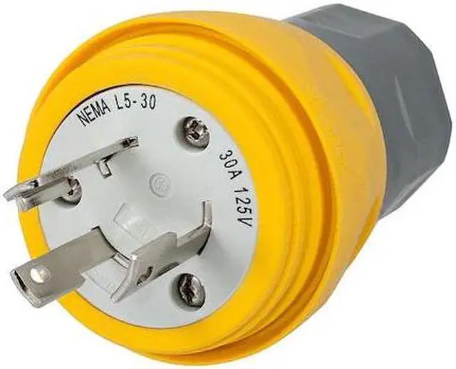 Alt view image 2 of 2 - HUBBELL WIRING DEVICE-KELLEMS HBL28W47 Watertight Locking Plug, L5-30P, 30 A,