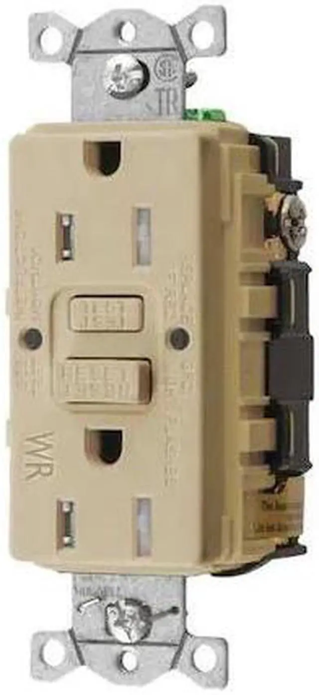 Main image of HUBBELL WIRING DEVICE-KELLEMS GFRTW15I GFCI Receptacle, 15A, 125VAC, 5-15R,