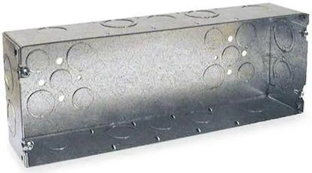 Alt view image 3 of 3 - RACO 944 Electrical Box, 130 cu in, Gang Box Type, 5 Gangs, Galvanized Steel,