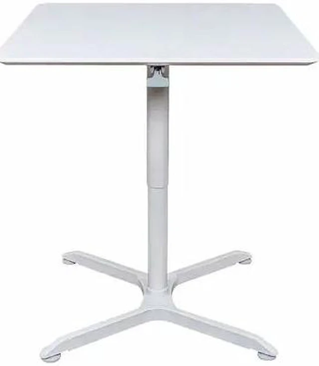 Alt view image 14 of 15 - Luxor 36" Pneumatic Height Adjustable Square Cafe Table - Gray