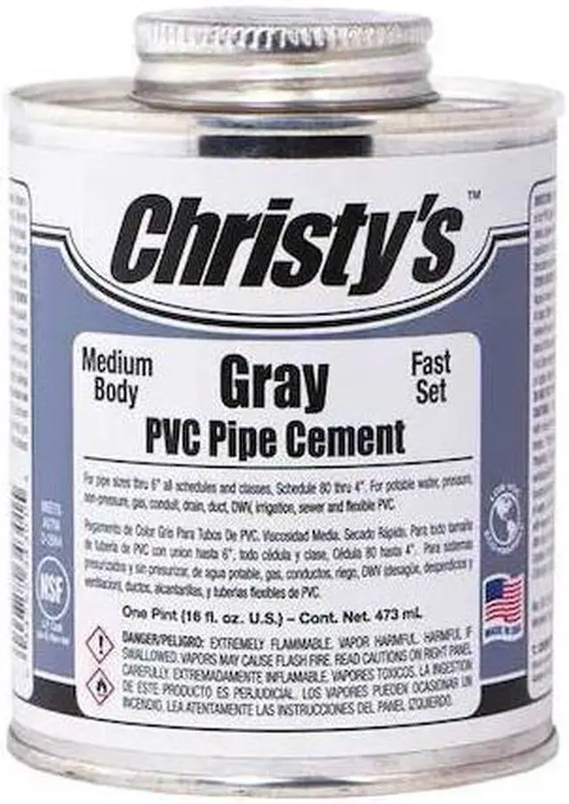 Main image of CHRISTY'S RH-MGLV-PT-12 Pipe Cement,Gray,16 oz.