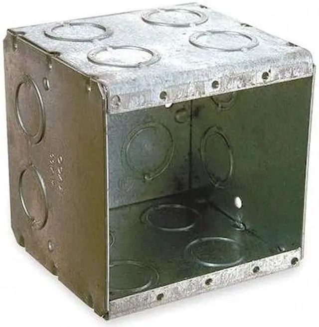 Alt view image 4 of 6 - RACO 696 Electrical Box, 45 cu in, Masonry Box Type, 2 Gangs, Galvanized Zinc,