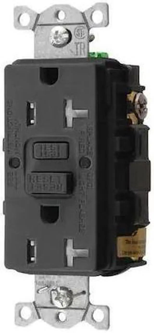 Alt view image 2 of 5 - HUBBELL WIRING DEVICE-KELLEMS GFRTR20BLK GFCI Rceptcle, Commer., Blk, 20A, 1 HP
