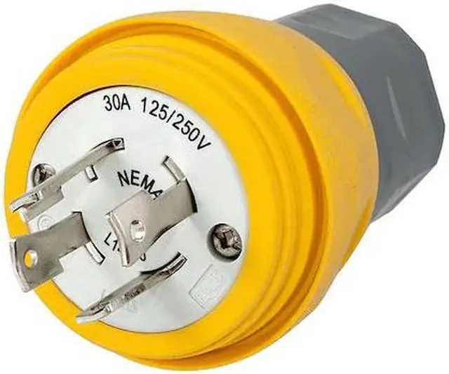 Alt view image 2 of 2 - HUBBELL WIRING DEVICE-KELLEMS HBL28W74 Watertight Locking Plug, L14-30P, 30 A,
