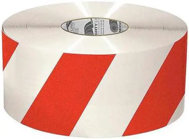 Main image of MIGHTY LINE 6RWCHVRED Industrial Safety Floor Marking Tape Vinyl White/Red