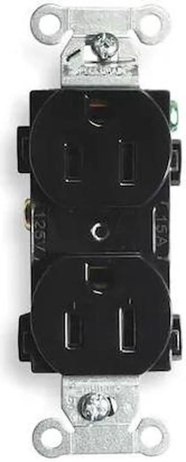 Alt view image 2 of 3 - HUBBELL WIRING DEVICE-KELLEMS BR15BLK 15A Duplex Receptacle 125VAC 5-15R BK