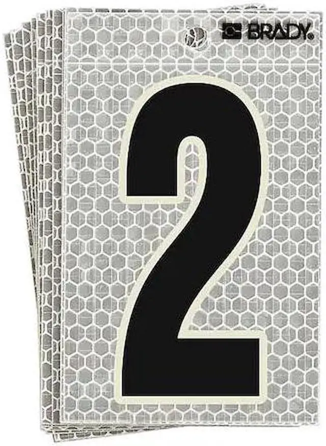 Main image of BRADY 3020-2 Ultra Reflective Numbers,2,6 In. H,PK10