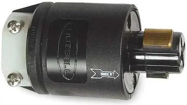 Alt view image 2 of 3 - HUBBELL WIRING DEVICE-KELLEMS HBL23035B Locking Plug, Non-NEMA, 20 A, 125V AC,