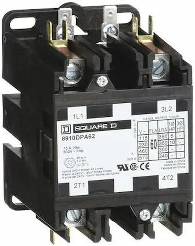 Alt view image 2 of 2 - SQUARE D 8910DPA62V02 120VAC Non-Reversing Definite Purpose Contactor 2P 60A