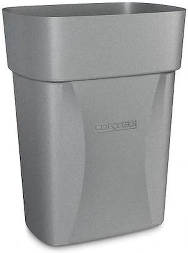 Alt view image 2 of 2 - Cortech 3-1/2 gal. Rectangular Open Top Utility Trash Can, 15"H, Gray Satin 714G